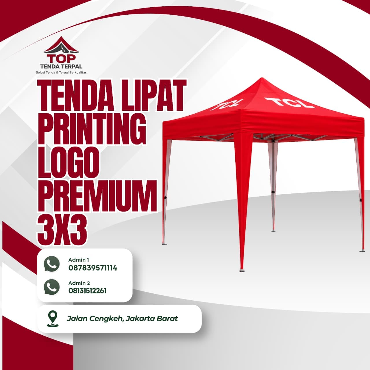 Tenda Lipat Printing Logo Premium 3x3 2