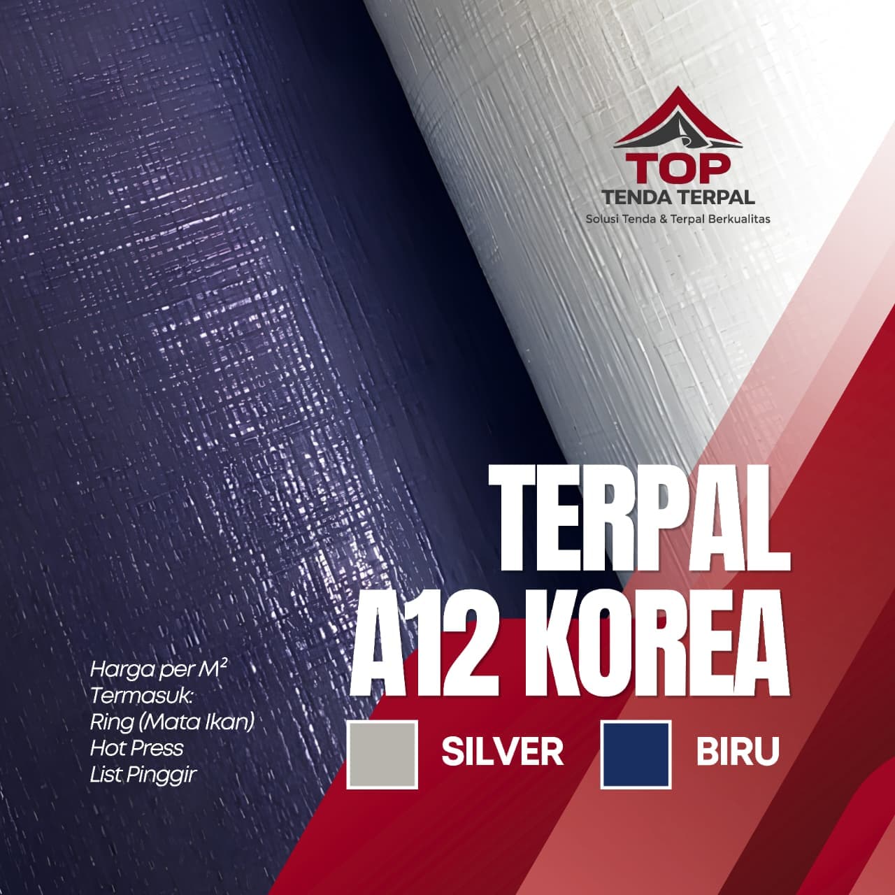 Terpal A12 Korea Silver Biru 2