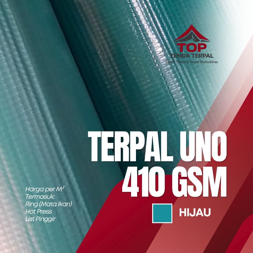 Terpal UNO 410 GSM Merah Hijau